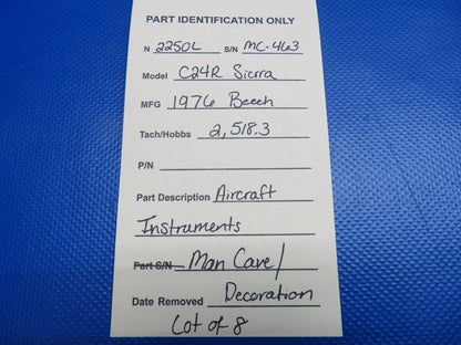 Beech C24R Sierra Instruments Man Cave / Decoration LOT OF 8 (0324-1702)