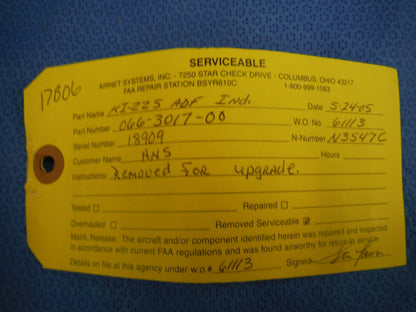 King KI-225 ADF Indicator P/N 066-3017-00  (1015-160)