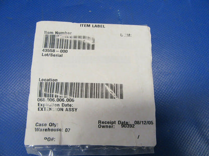 Piper Navajo Extension Cowl Flap actuator Arm P/N 43558-000 NOS (0419-451)