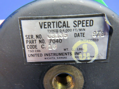 United Instruments Vertical Speed Indicator 7040 CORE (1120-73)