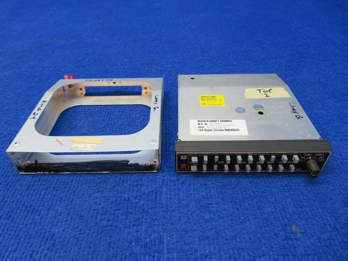 Bendix King KMA24 Marker Beacon Receiver Rack P/N 066-1055-03 w/ 8130 (0822-425)