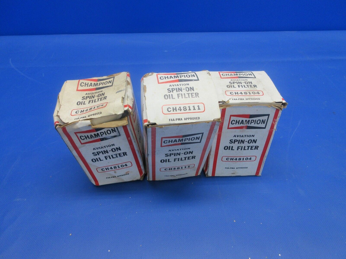 Champion Spin-On Oil Filter LOT OF 3 P/N CH48104, CH48111 NOS (0224-619)