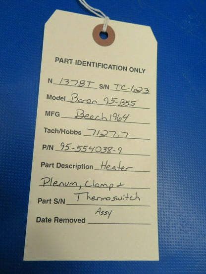 Beech Baron 95-B55 Heater Plenum & Thermoswitch P/N 95-554038-9 (0220-365)