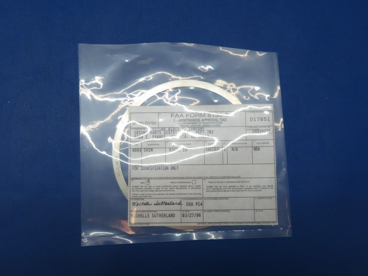 McCauley Threaded Propeller Shim w/ 8130 P/N B3476-16 NOS (0523-272)