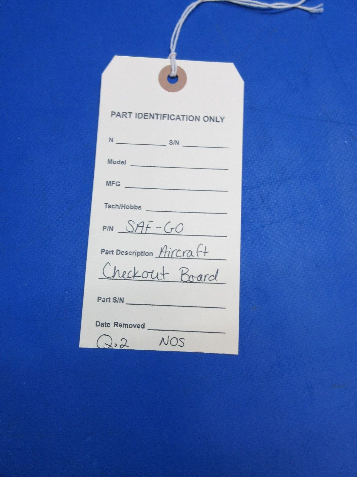 Aircraft Checklist / Checkout Board P/N SAF-GO NOS (1023-842)