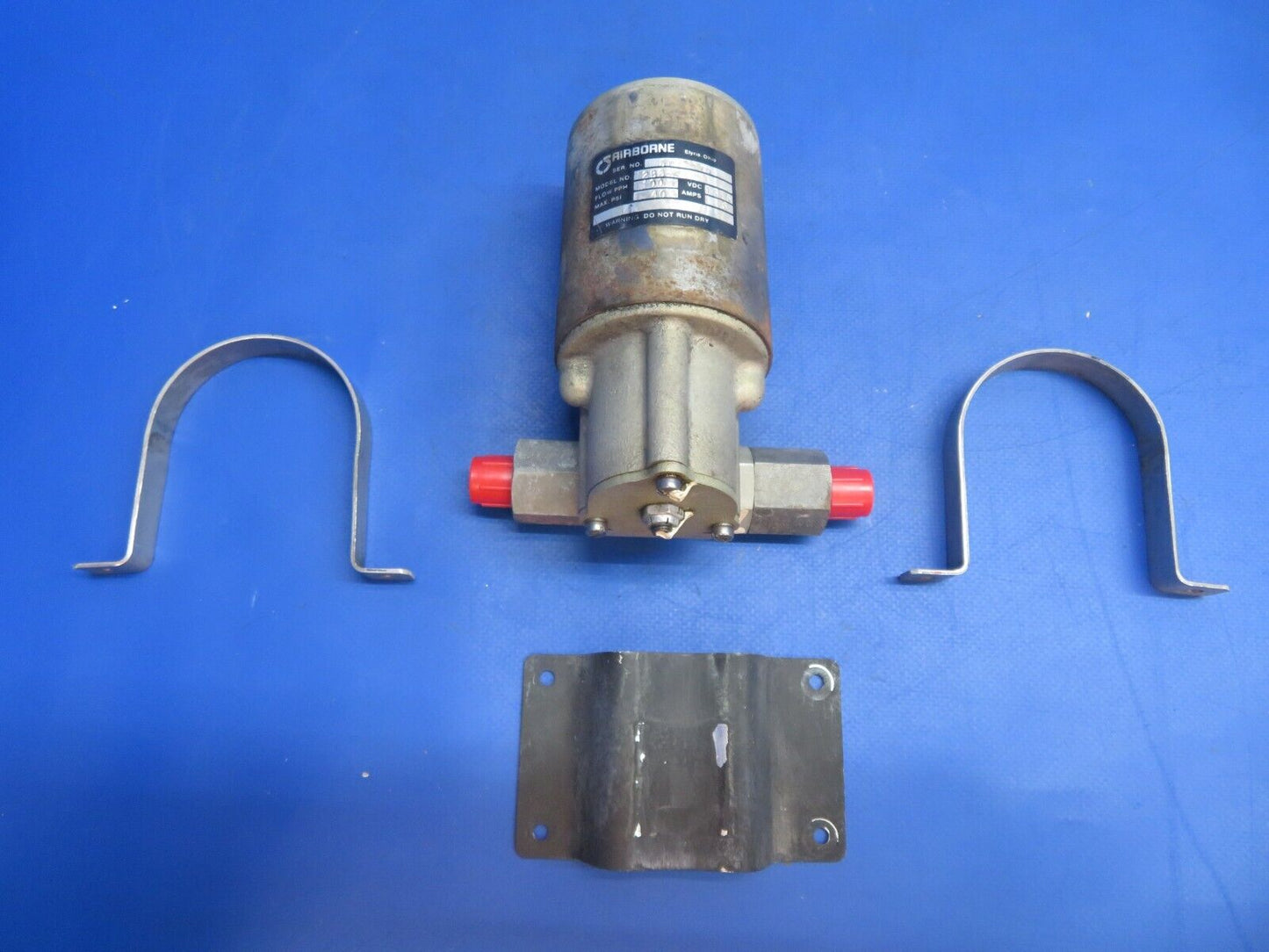 Piper PA-28R-201T Arrow Airborne Fuel Pump w/ Brackets 14V P/N 2B6-44 (0223-565)