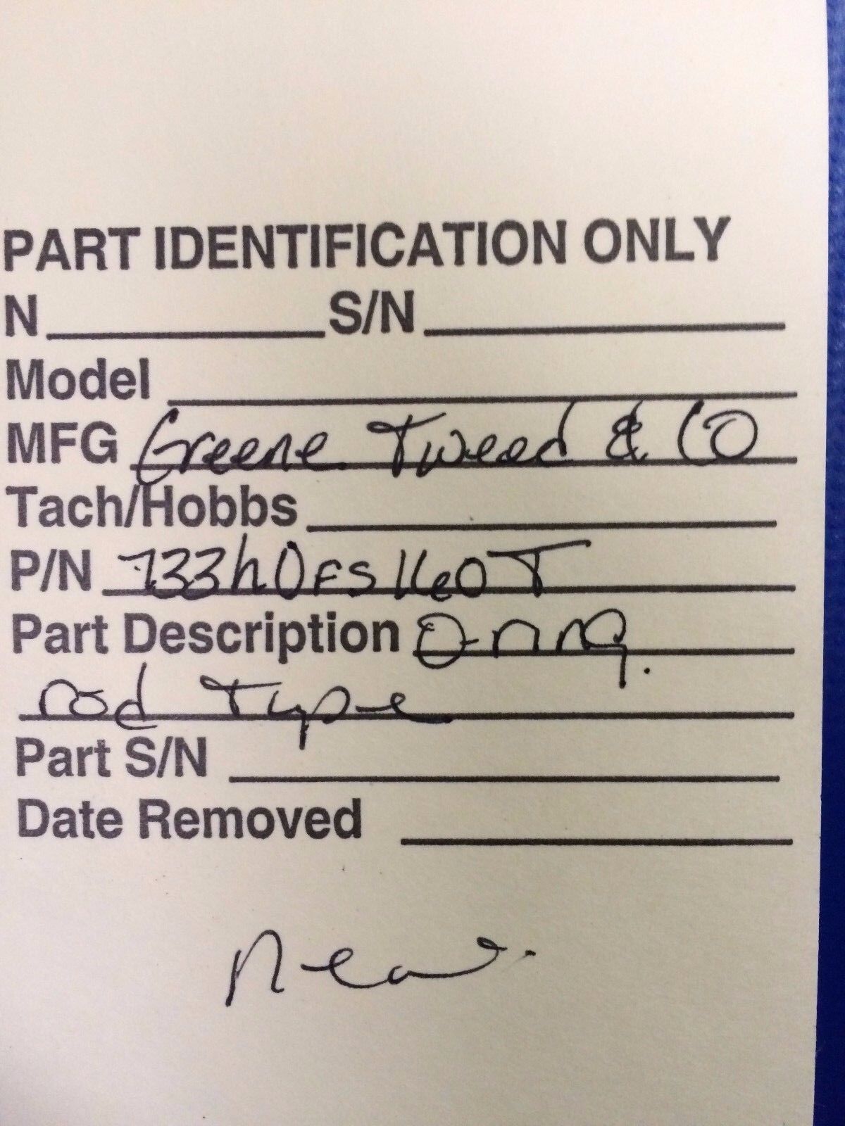 Greene Tweed Co. Seal / Gasket  Assy P/N 733H0FS-160-T / 733HOFS160T (1216-62)