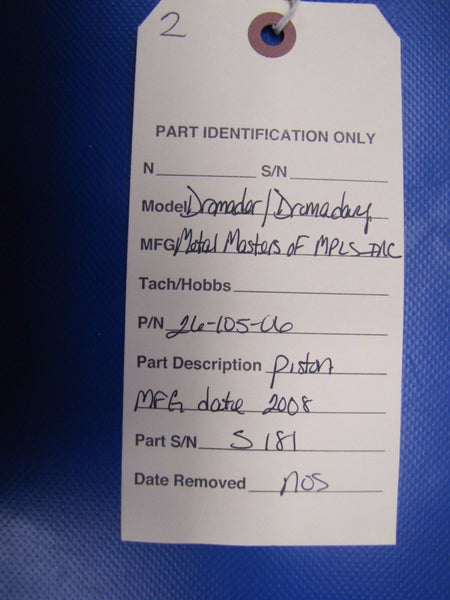 Metal Masters - PZL-Kalisz Dromader Piston P/N 26-105-06 NOS (0417-203)