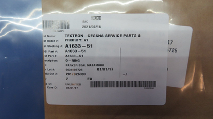 McCauley Propeller O-Ring w/ Paperwork P/N A1633-53 LOT OF 10 NOS (0523-259)