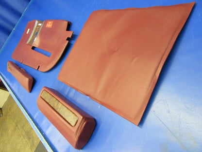 Beech Baron 58P Interior Side Panel Set - Maroon Leather - Burn Cert. (0420-208)