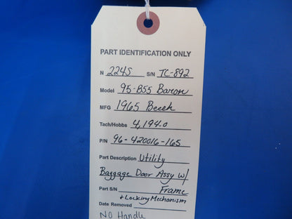 Beech 95-B55 Baron Utility Baggage Door w/ Frame P/N 96-420016-165 (0123-564)
