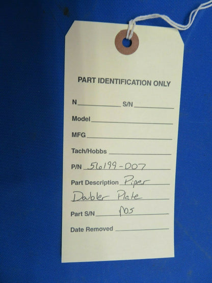 Piper Doubler Plate P/N 56199-007 NOS (1120-116)
