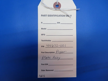 Piper Plate Assy P/N 44672-001 NOS (0922-585)