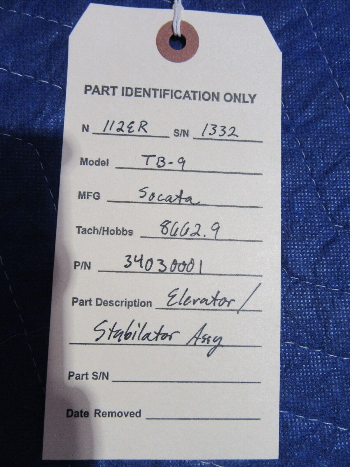 Socata TB-9 / TB-10 Elevator / Stabilator P/N 34030001 (0922-209)