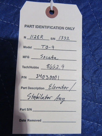Socata TB-9 / TB-10 Elevator / Stabilator P/N 34030001 (0922-209)