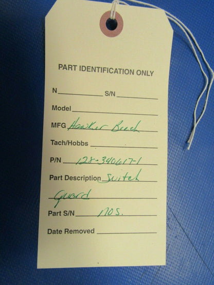 Hawker Beech Switch Guard P/N 128-340617-1 NOS (0419-330)