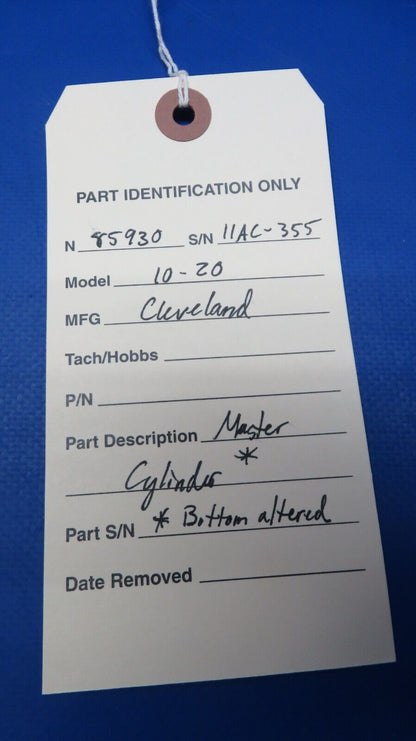 Cleveland Brake Master Cylinder P/N 10-20 Bottom Altered (0523-181)
