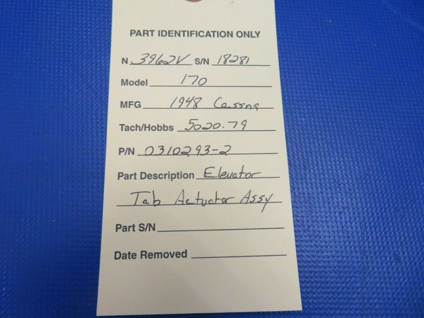 Cessna 170 Elevator Tab Actuator Assy P/N 0310293-2 (0721-873)