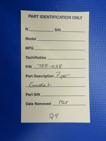 Piper PA-31 Navajo Gasket P/N 755-038 NOS (1120-413)