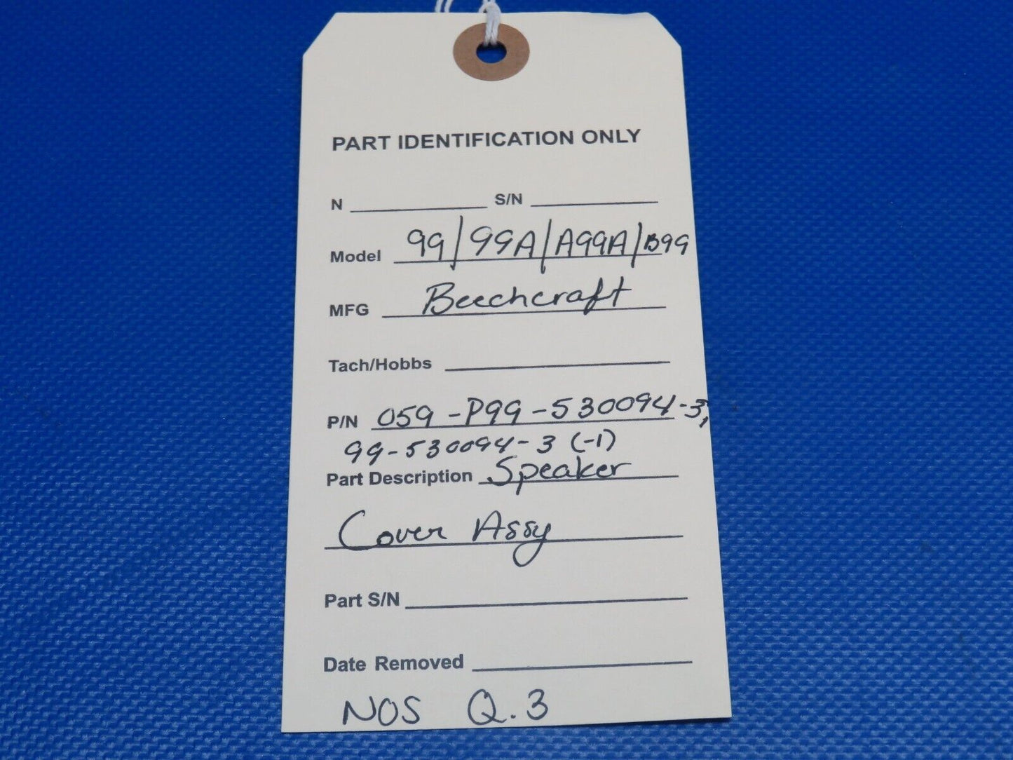 Beechcraft 99 Speaker Cover Assy P/N 059-P99-530094-3 NOS (0124-1219)
