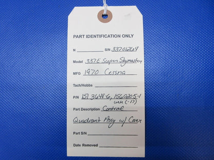Cessna 337 / 337E Control Quadrant Assy w/ Cover P/N 1513648-6 (1223-1463)