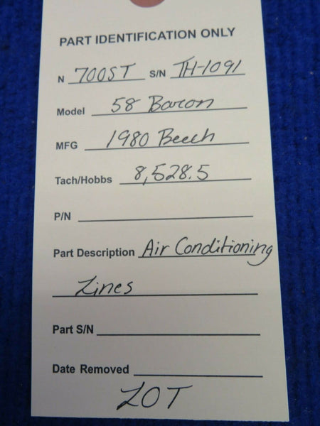 1980 Beech 58 Baron Air Conditioning Lines LOT (0422-326)