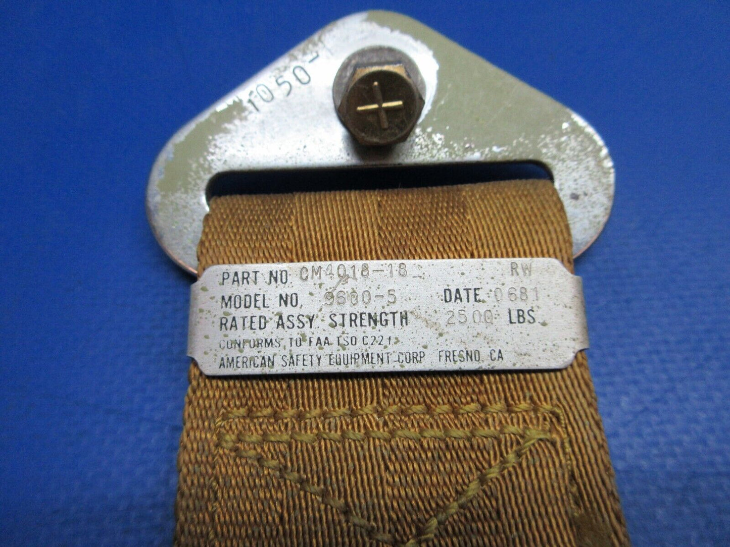 Aeronca Chief 11AC American Safety Seatbelt Assy P/N CM4018-18 (0523-313)
