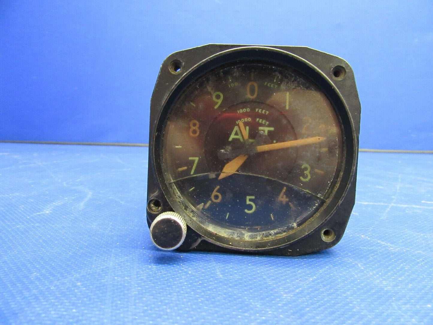 Vintage Kollsman Altimeter P/N 1671CK-010 Glass Damaged / Man Cave (0821-487A)