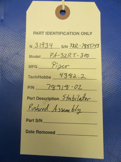 Piper PA-32RT-300 Lance II Stabilator Pushrod Assembly P/N 78918-02 (0620-200)