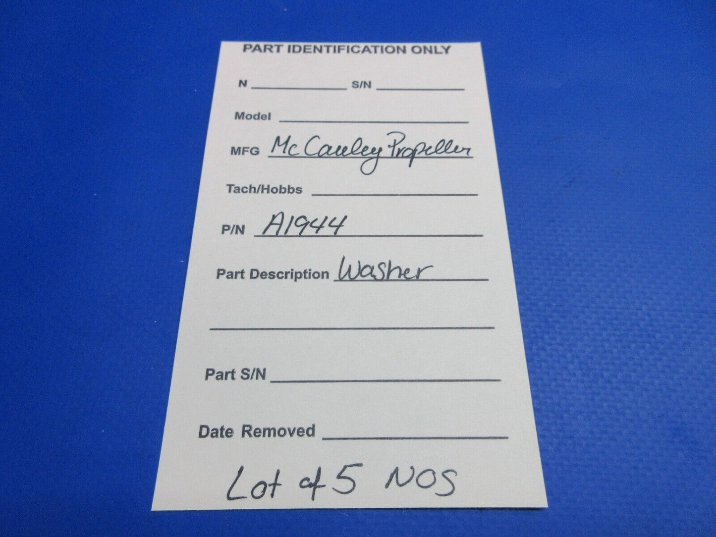 McCauley Threaded Propeller Washer LOT OF 5 P/N A1944 NOS (0534-437)