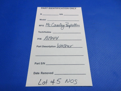 McCauley Threaded Propeller Washer LOT OF 5 P/N A1944 NOS (0534-437)
