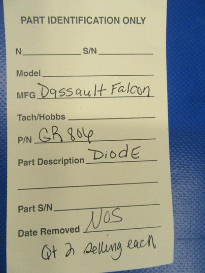 Dassault Falcon Diode P/N GR806 NOS (0519-60)