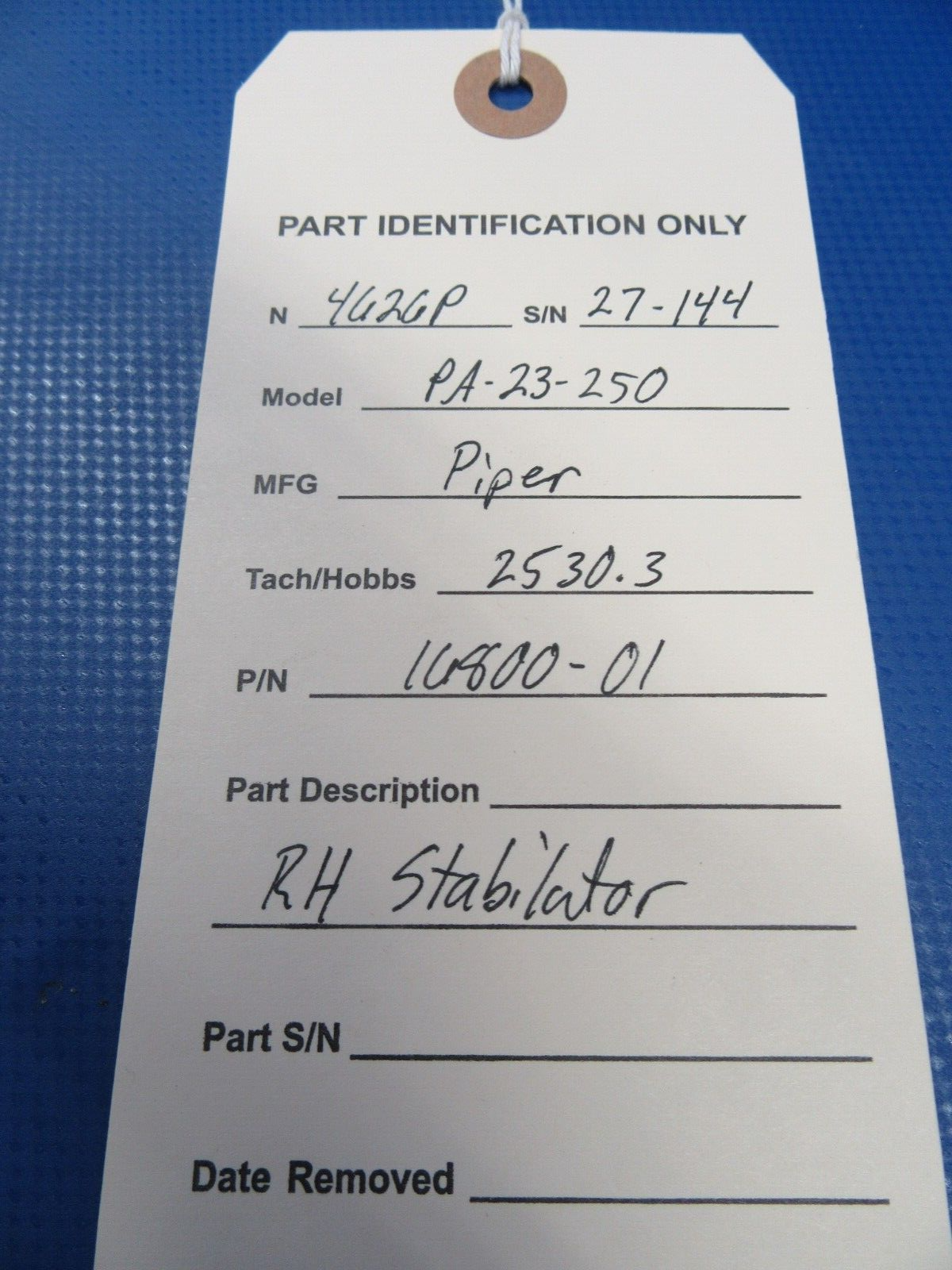 Piper PA-23-250 Aztec RH Stabilator P/N 16800-01 / 16800-001 (0324-07)