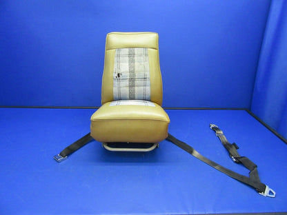 Mooney M20 M20G Pilot / Co-Pilot Seat P/N 140153-503 Leather & Tweed (0921-336)