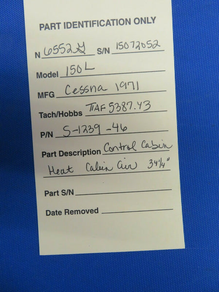 Cessna 150L / 150 Cable Cabin Heat / Cabin Air 34-1/4" S1239-46 (1020-24)