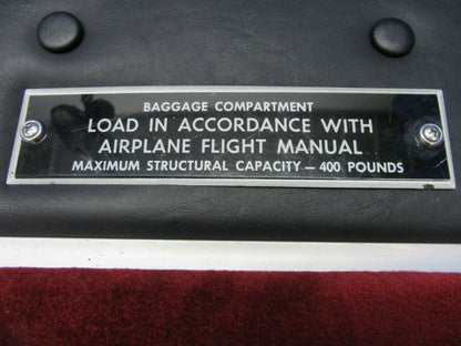 Beech Baron 95-B55 Cabin Baggage Door NO KEY P/N 35-410070-608 (1121-312)