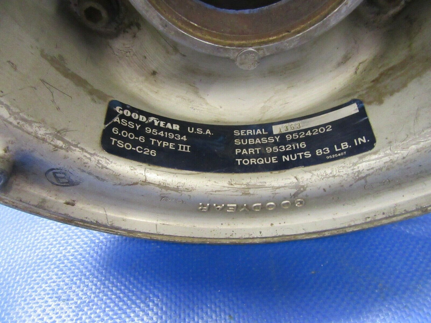 Goodyear 6.00 X 6 Wheel P/N 9541934 (1021-527)