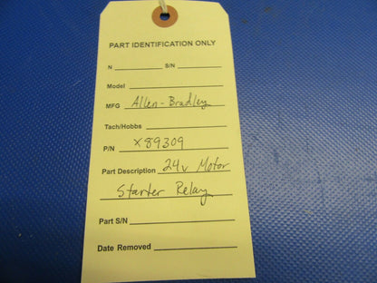 Allen Bradley Motor Starter Relay 24V P/N X89309 (0821-617)