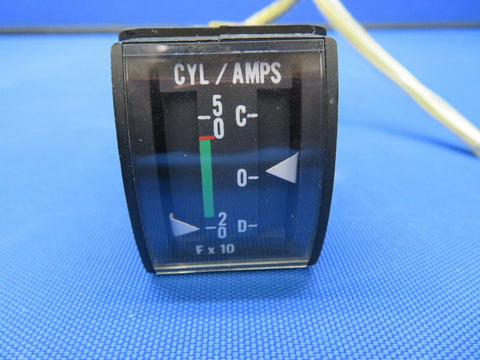 Edo Aire Cylinder Temp & Ammeter Gauge IUO-79-101-1 Bellanca (0820-21)
