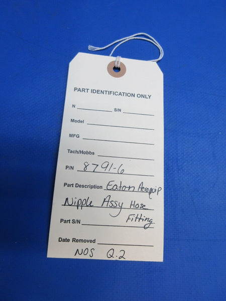 Eaton Aeroquip Nipple Assy Hose Fitting P/N 8791-6 NOS (0923-911)