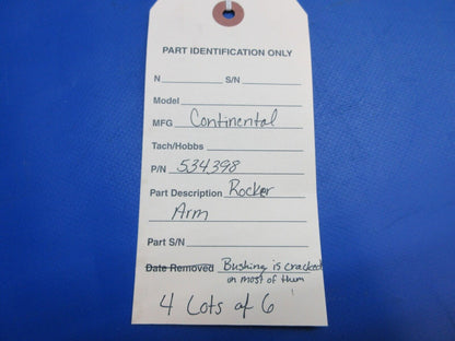 Continental Rocker Arm P/N 534398 LOT OF 6 (0523-560)