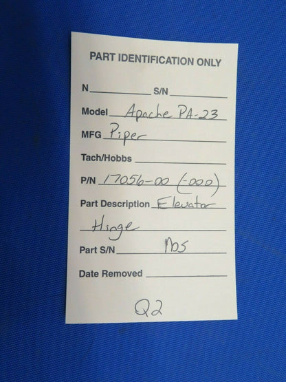 Piper Apache PA-23 Elevator Hinge P/N 17056-00 NOS (1120-144)