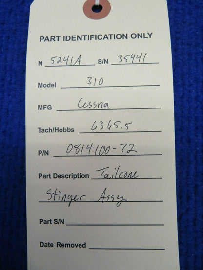 1956 Cessna 310 Tailcone Stinger Assembly P/N 0814100-72 (0422-467)