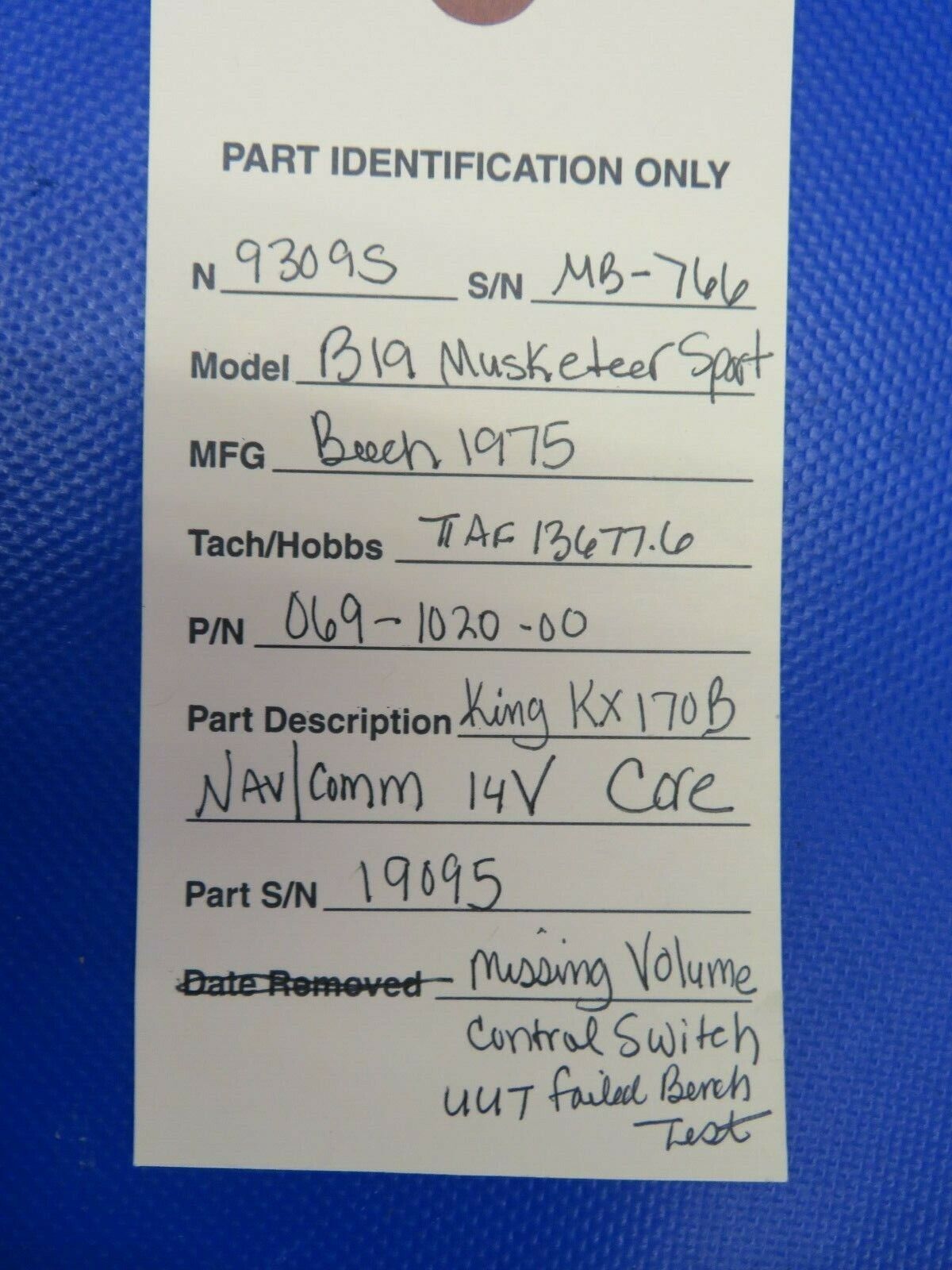 King KX 170B NAV / COMM 14V 069-1020-00 CORE / PARTS (0521-07)
