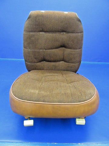 Cessna Cabin Seat Early Model Brown Leather & Cloth (0918-83)