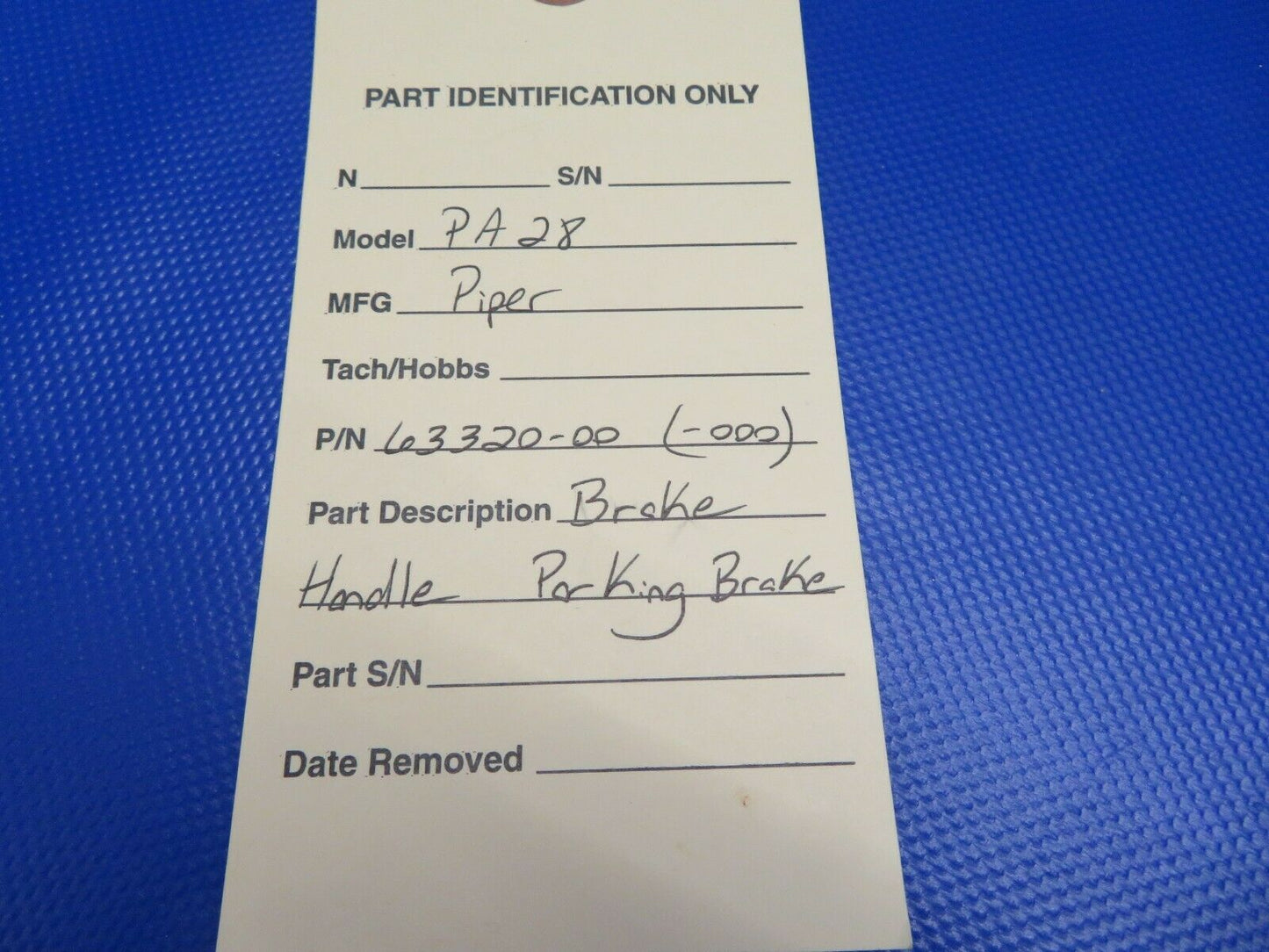 Piper PA-28-140 Brake Handle Parking Brake P/N 63320-00, 63320-000 (1220-316)