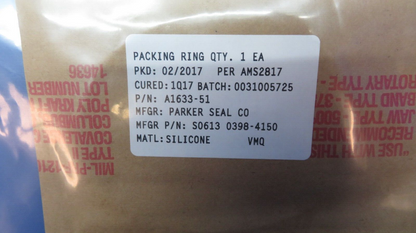 McCauley Propeller O-Ring w/ Paperwork P/N A1633-51 LOT OF 12 NOS (0523-260)