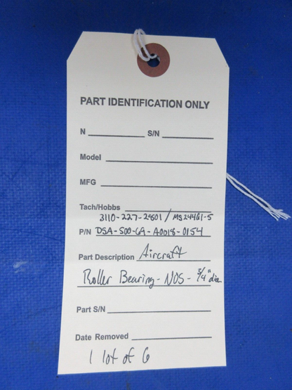 RAP Industries Roller Bearing P/N DSA-500-69-A0018-0154 LOT OF 6 NOS (1123-776)