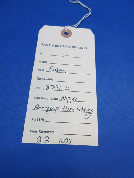 Eaton Nipple Aeroquip Hose Fitting P/N 8791-10 NOS (0923-910)