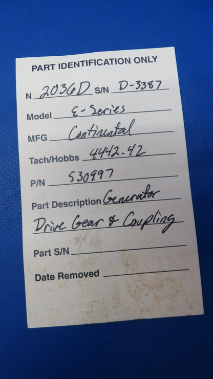Continental E-Series Generator Drive Gear & Coupling P/N 530997 (0523-913)